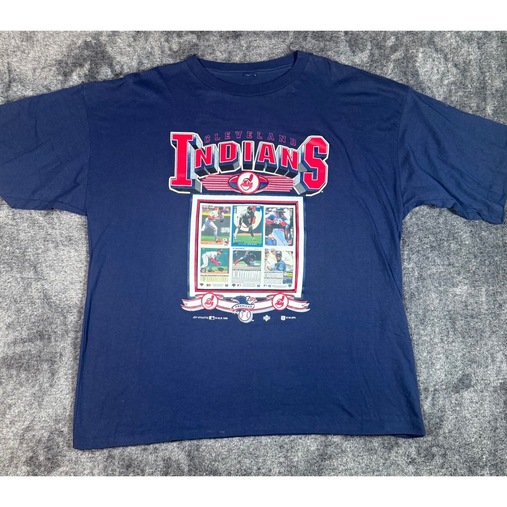 VTG Single Stitch 1996 MLB Joy Athletic Cleveland Indians Baseball T Shirt XL